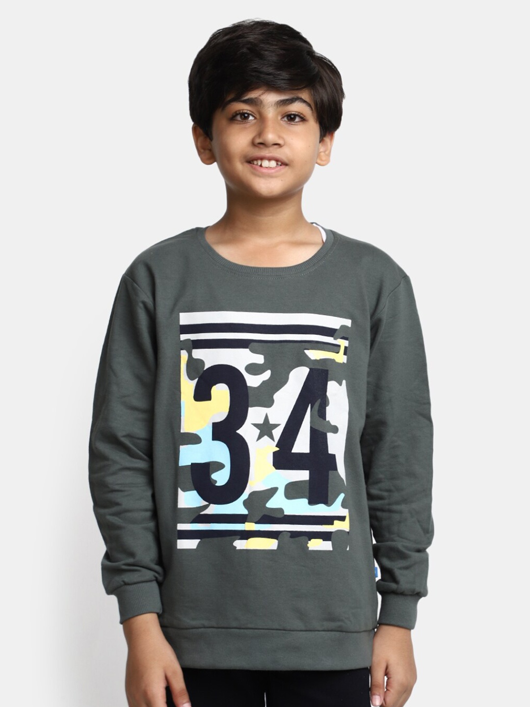 

V-Mart Boys Graphic Printed Cotton T-shirt, Green
