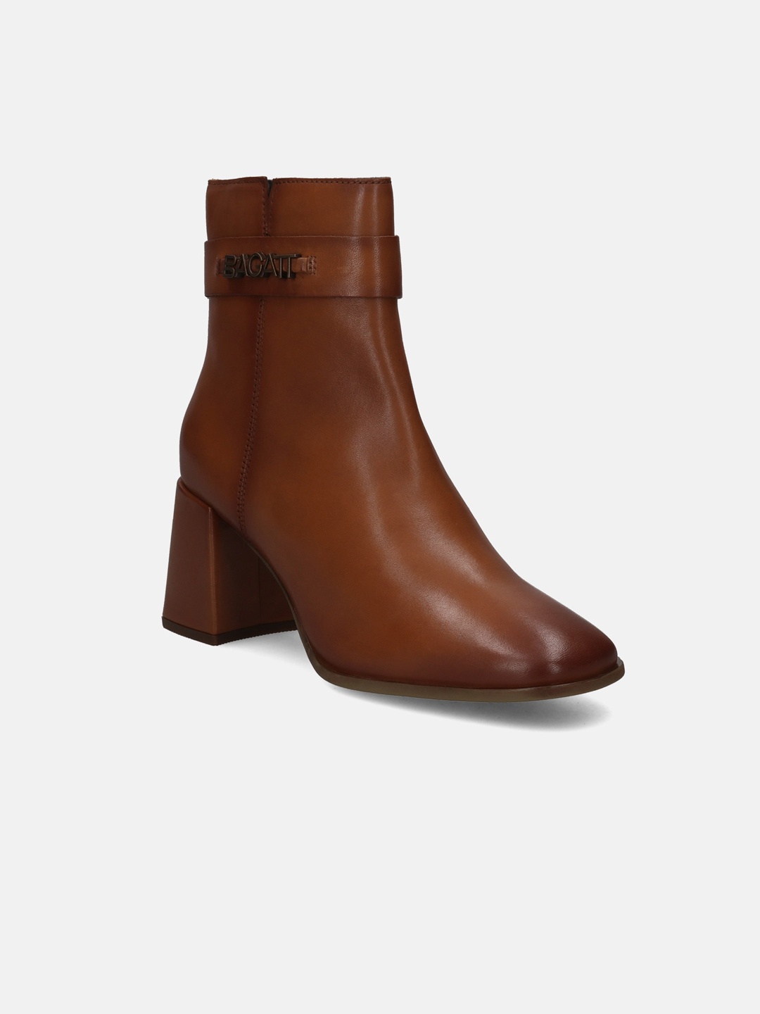 

BAGATT Women Crema Heeled Mid-Top Leather Chunky Boots, Brown