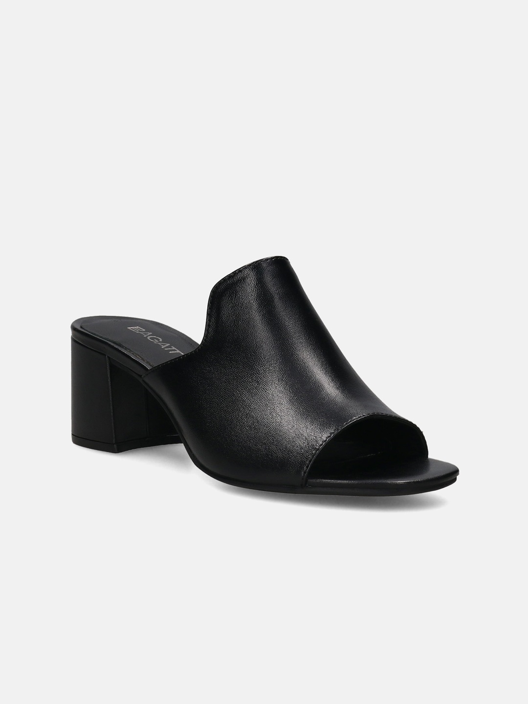 

BAGATT Vaiana Textured Leather Block Mules, Black