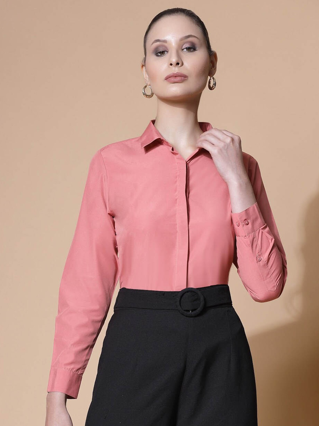 

DressBerry Slim Fit Formal Shirt, Coral