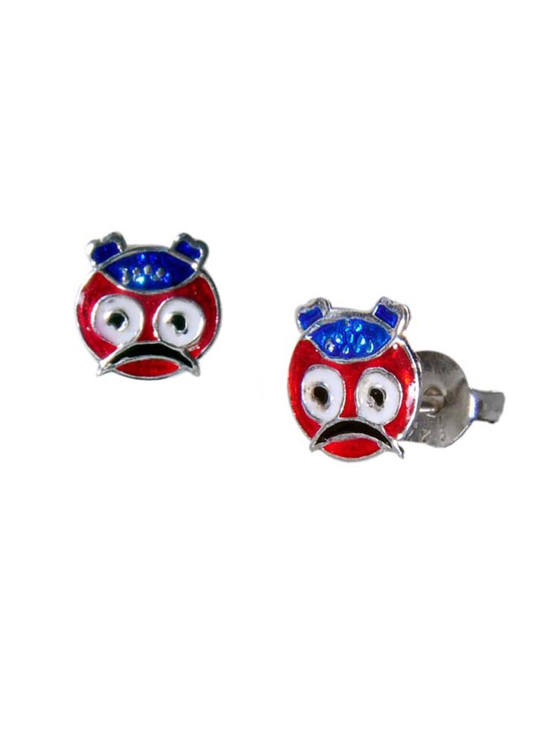 

Abhooshan Girls 92.5 Sterling Silver Contemporary Studs Earrings, Red