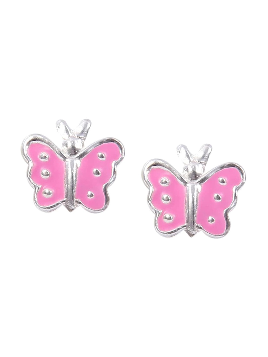 

Abhooshan Girls 92.5 Sterling Silver Contemporary Studs Earrings, Pink