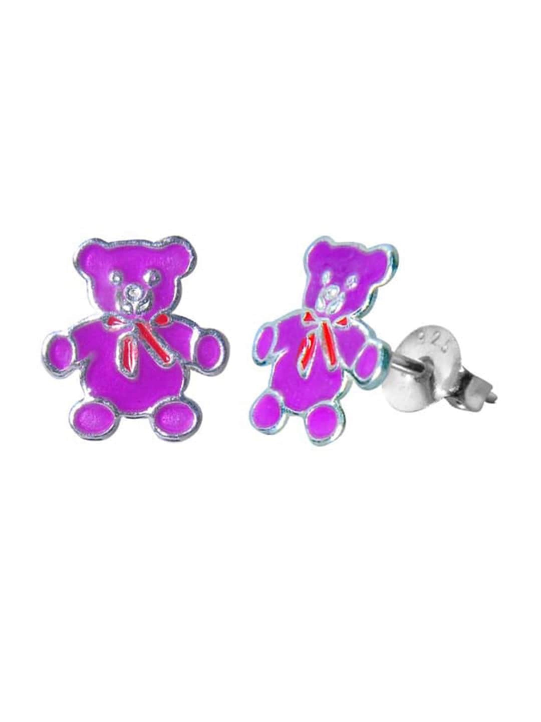 

Abhooshan Girls 92.5 Sterling Silver Contemporary Studs Earrings, Purple