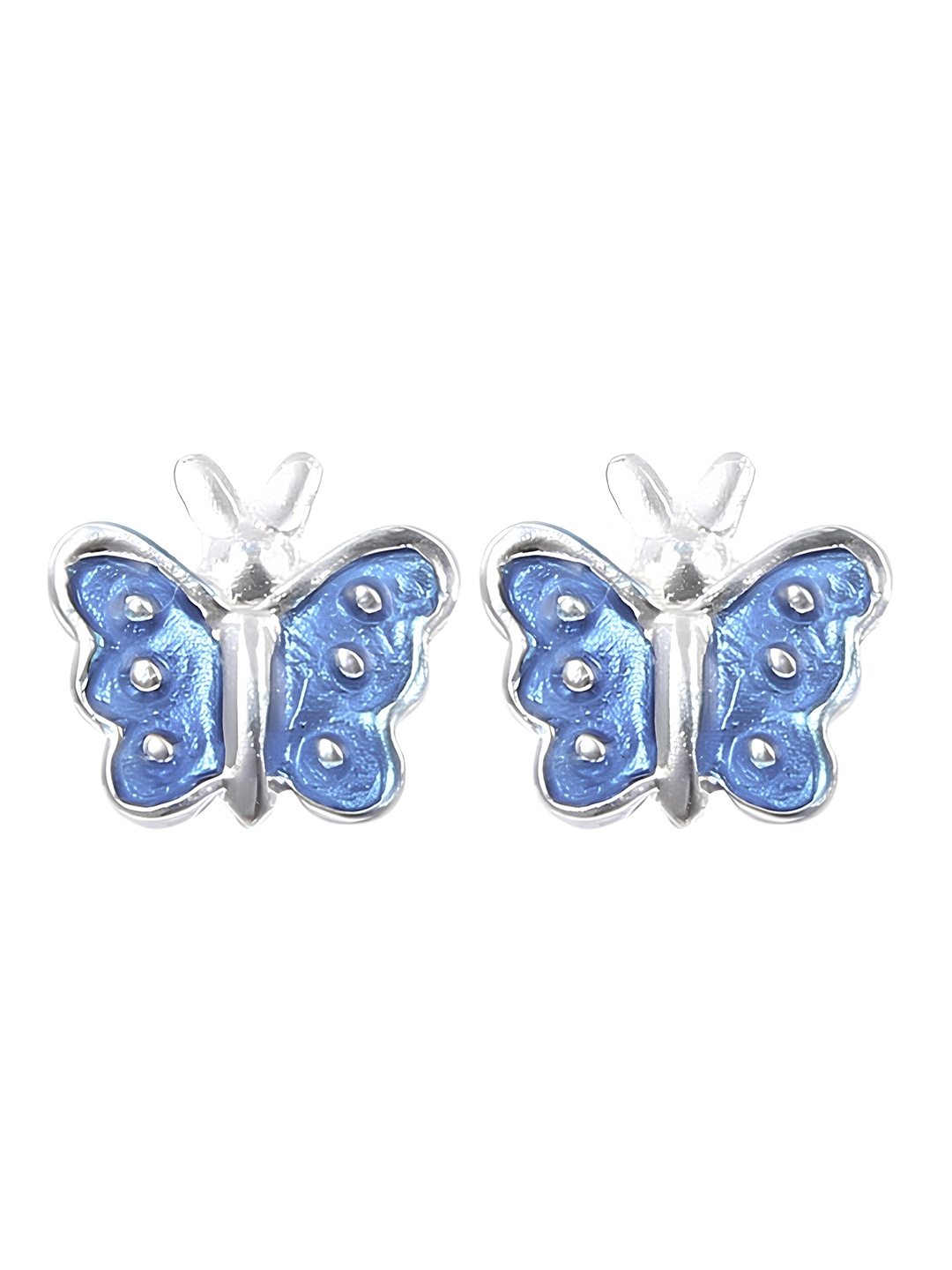 

Abhooshan Girls 92.5 Sterling Silver Contemporary Studs Earrings, Blue