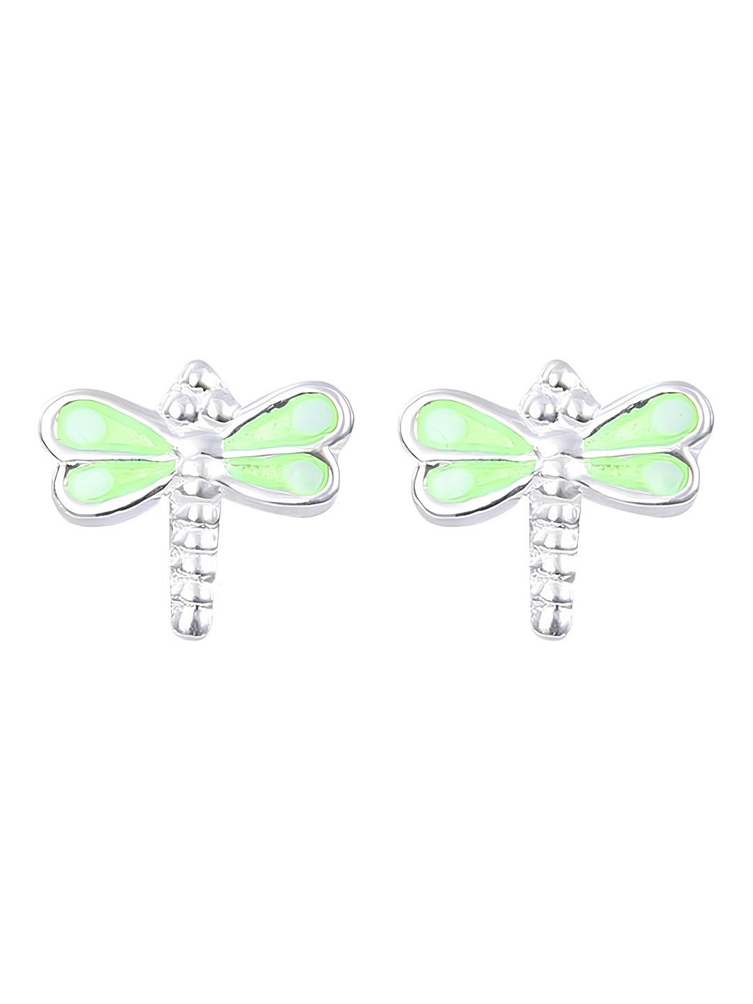 

Abhooshan Girls 92.5 Sterling Silver Contemporary Studs Earrings, Green