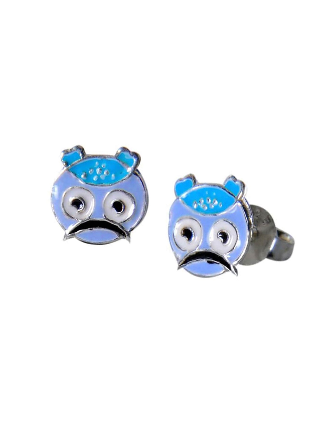 

Abhooshan Girls 92.5 Sterling Silver Contemporary Studs Earrings, Blue