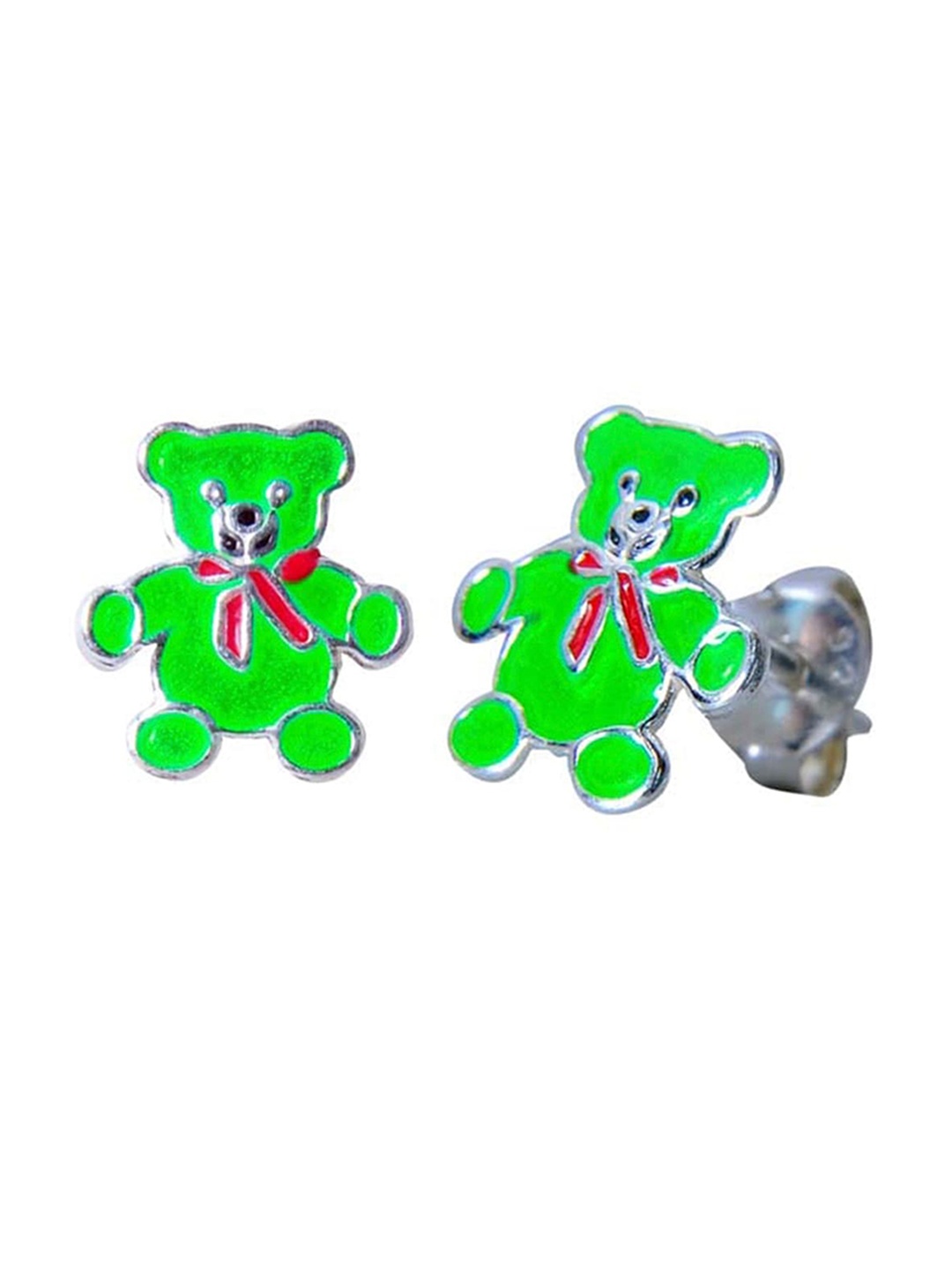 

Abhooshan Girls 92.5 Sterling Silver Contemporary Studs Earrings, Green