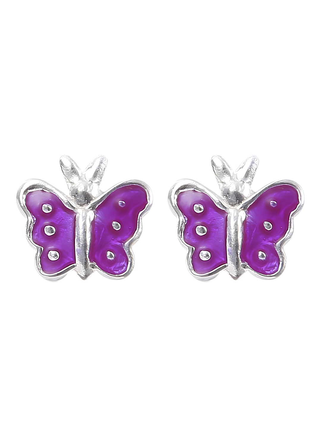 

Abhooshan Girls 92.5 Sterling Silver Contemporary Studs Earrings, Purple