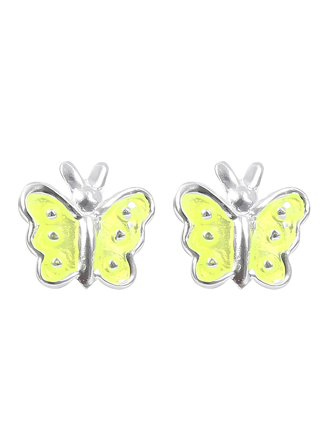 

Abhooshan Girls 92.5 Sterling Silver Contemporary Studs Earrings, Yellow