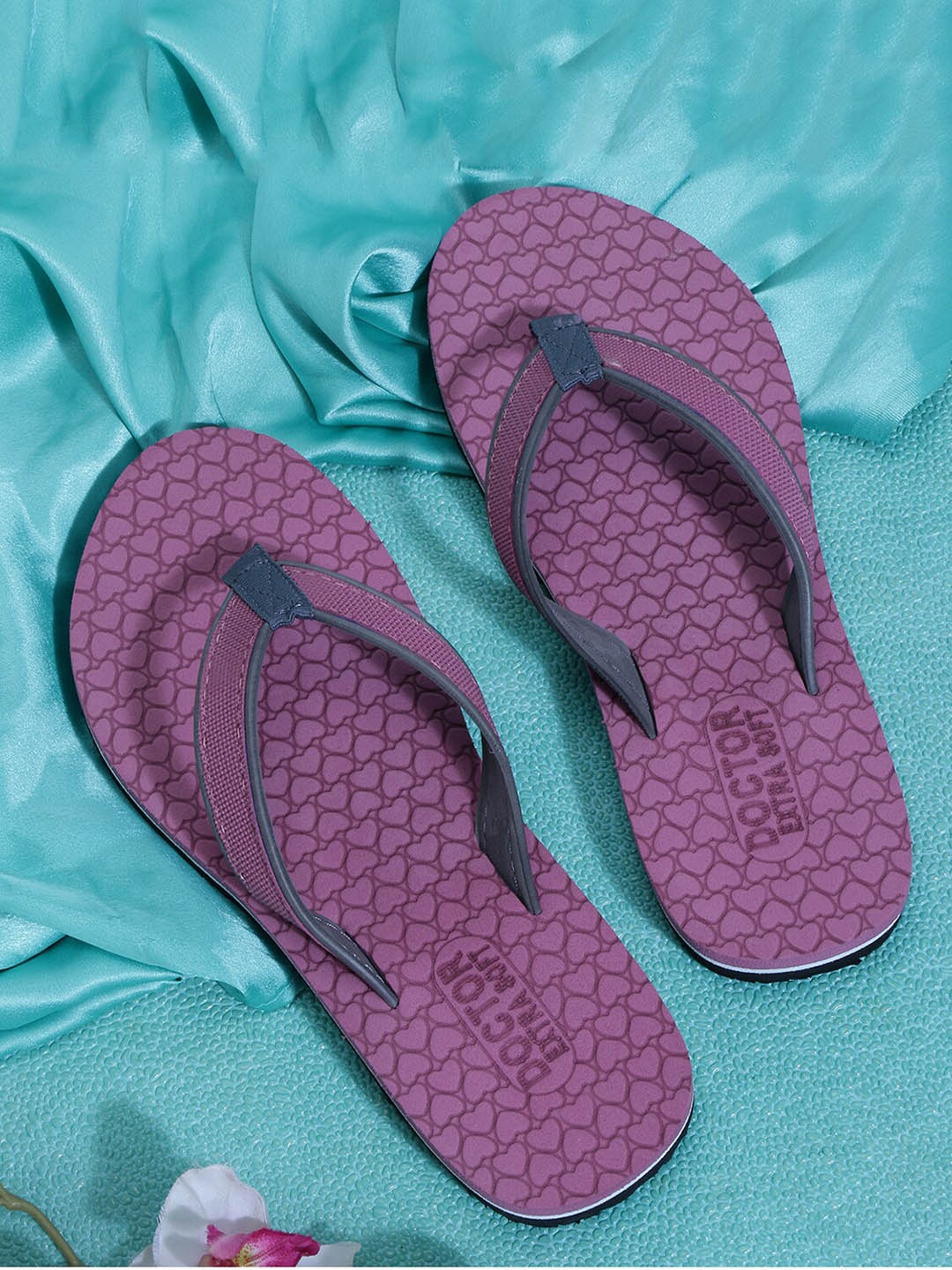 

DOCTOR EXTRA SOFT Women Orthopedic Printed Rubber Thong Flip-Flops, Pink