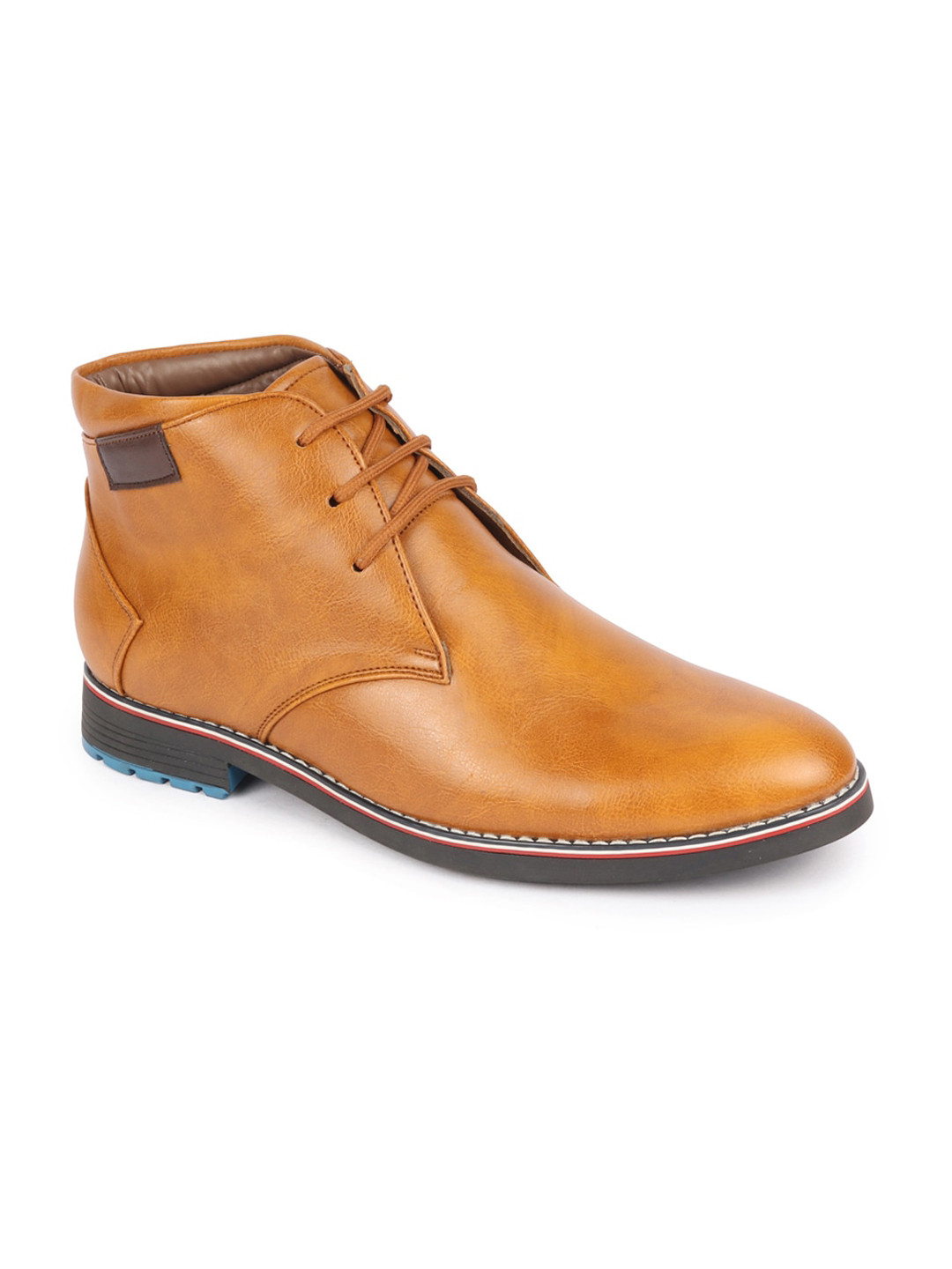 

FAUSTO Men Leather Lace Up Chukka Boots, Tan