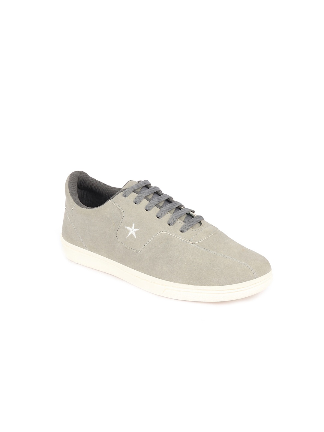 

FAUSTO Men Star Embroidered Anti-Skid Lightweight Sneakers, Grey