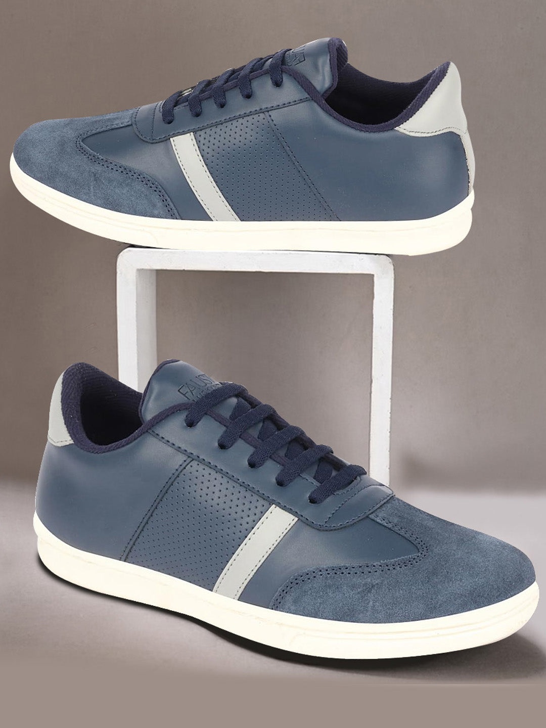 

FAUSTO Men Perforated Anti-Skid Lightweight Sneakers, Navy blue