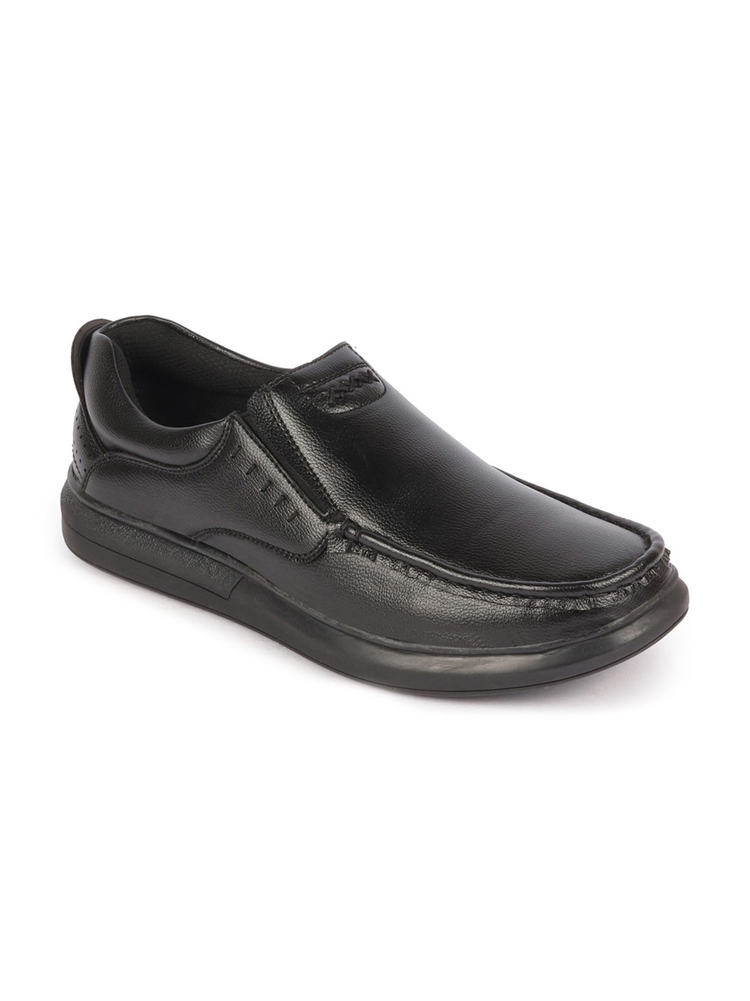 

FAUSTO Men Leather Formal Slip-On Shoes, Black