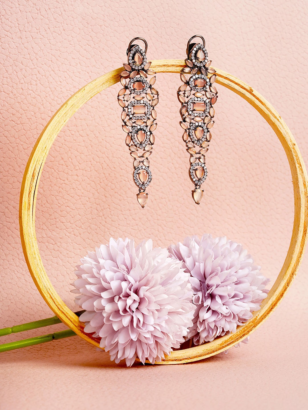

AQUASTREET Silver Plated AD Studded Drop Earrings
