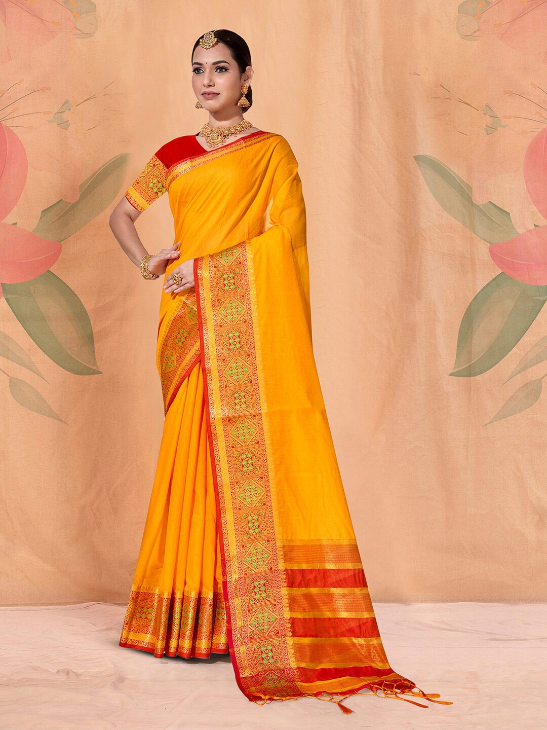 

Anouk Yellow Zari Art Silk Banarasi Saree