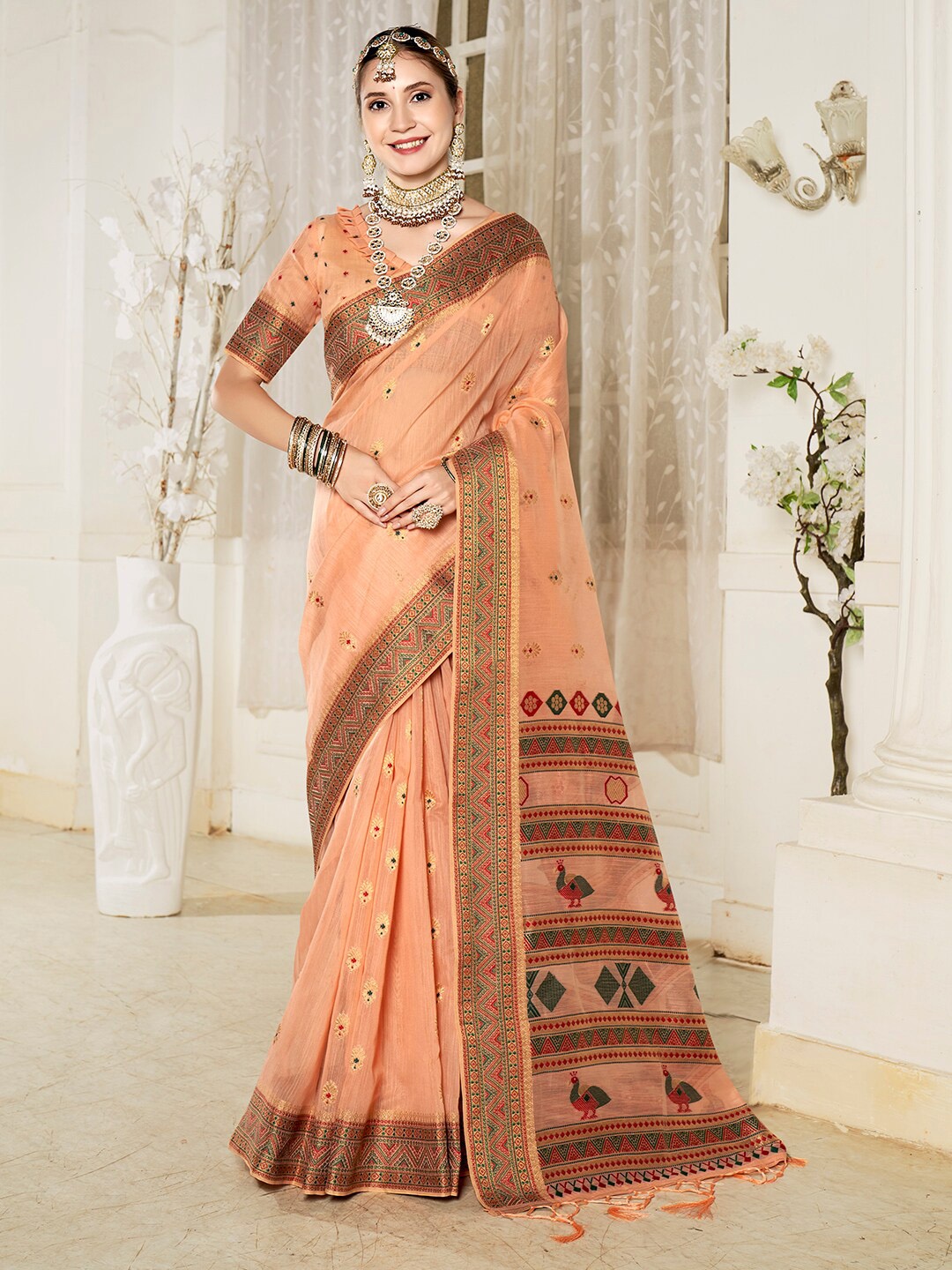 

Anouk Woven Design Zari Saree, Orange