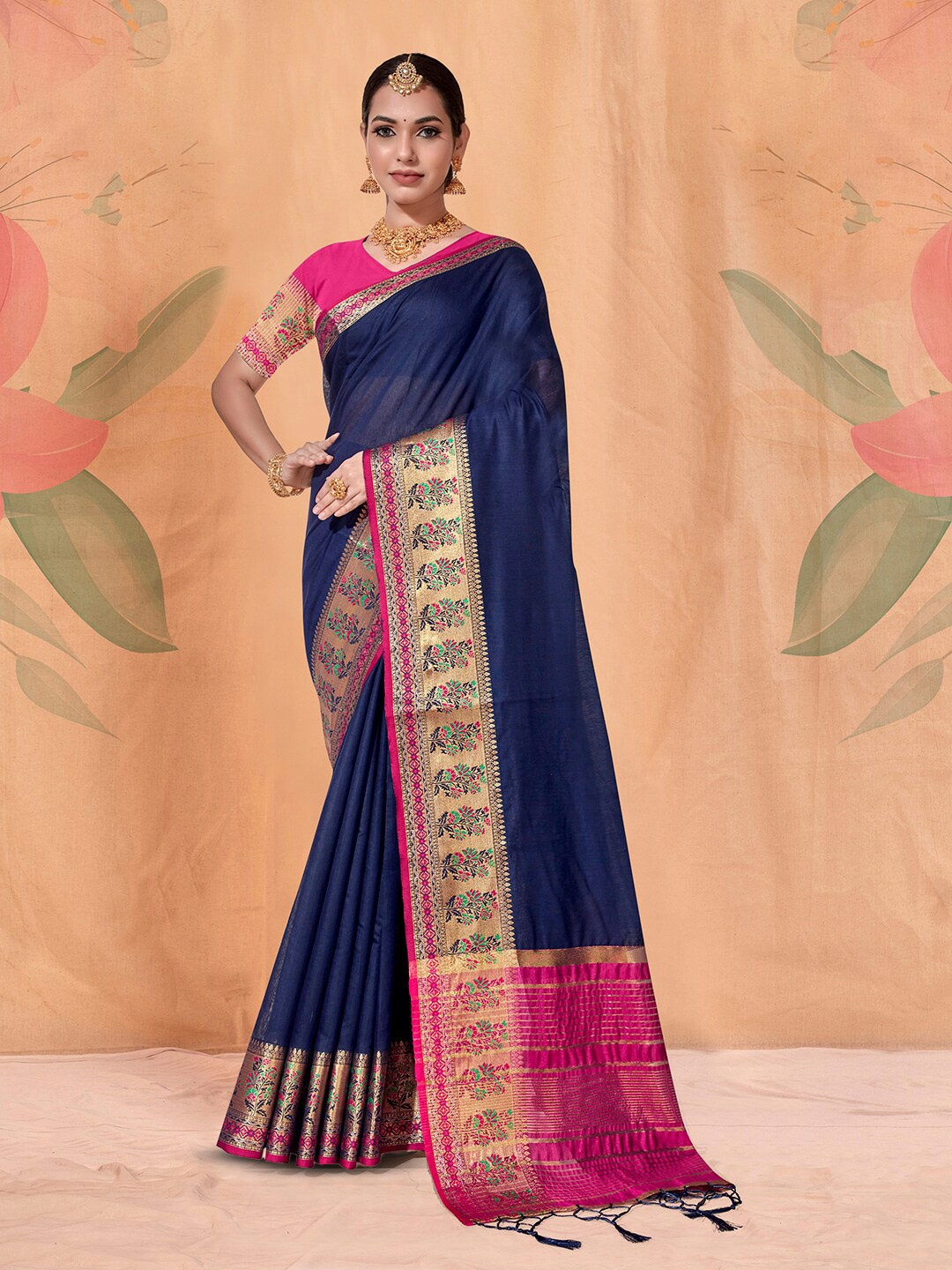 

Anouk Rustic Blue Zari Art Silk Banarasi Saree