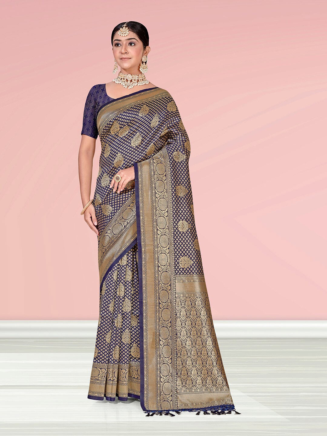 

Anouk Woven Design Zari Banarasi Saree, Blue