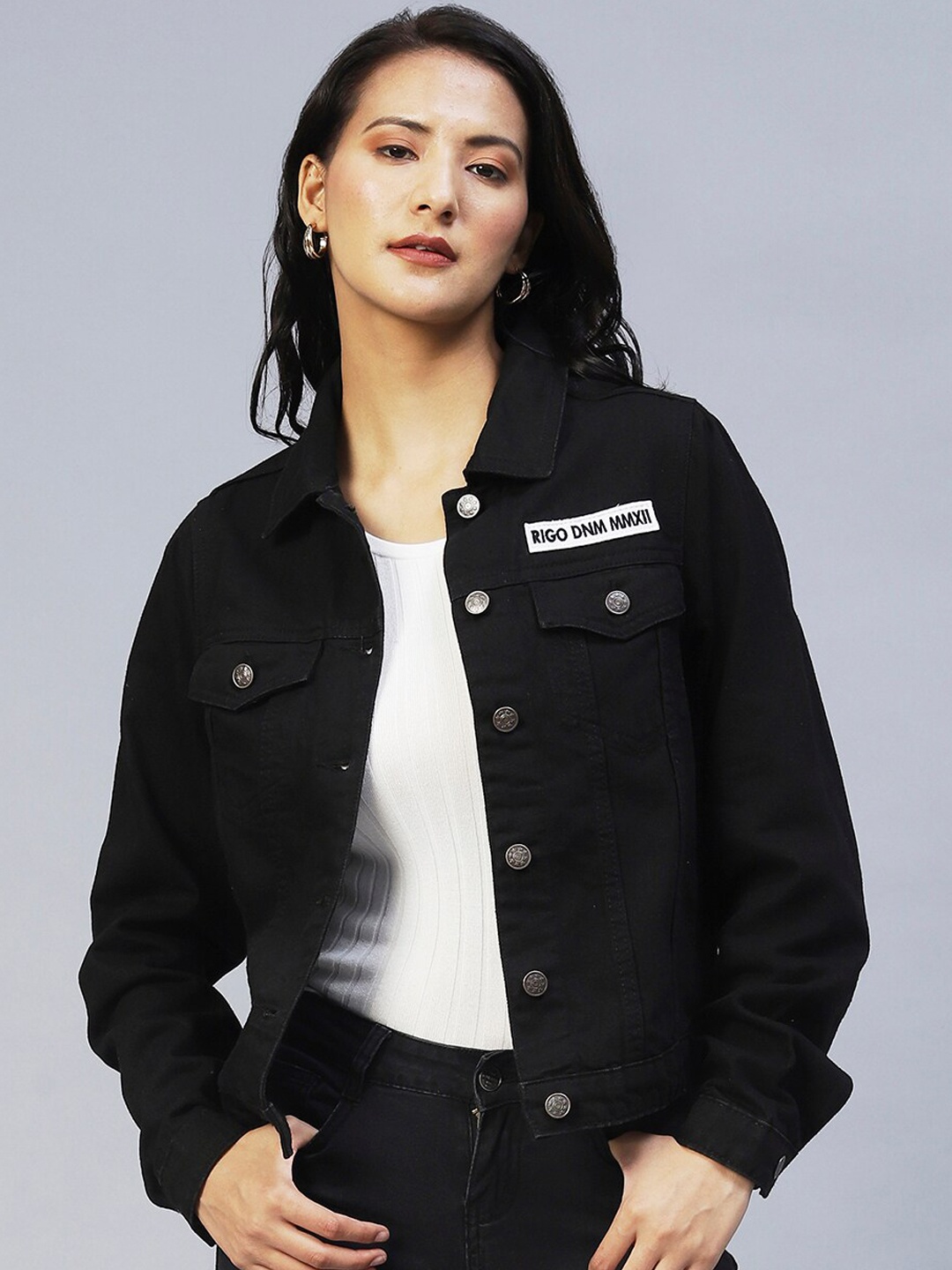 

Rigo Lightweight Cotton Denim Jacket, Black