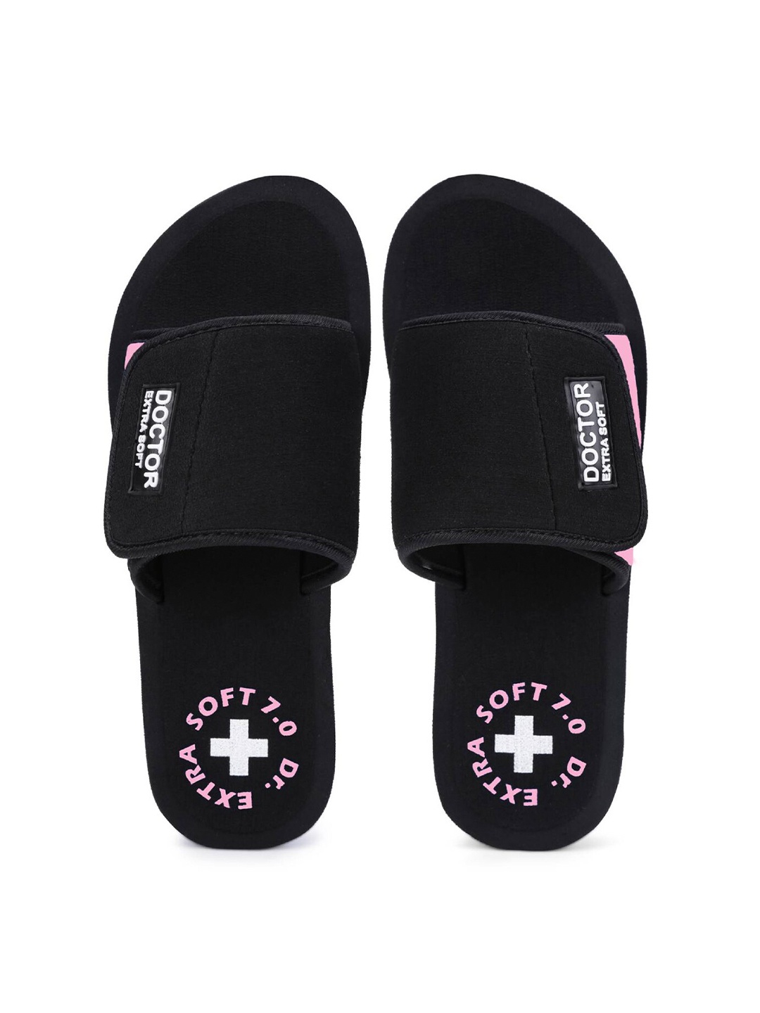 

DOCTOR EXTRA SOFT Women Textured Orthopedic Non-Slip Sliders, Pink
