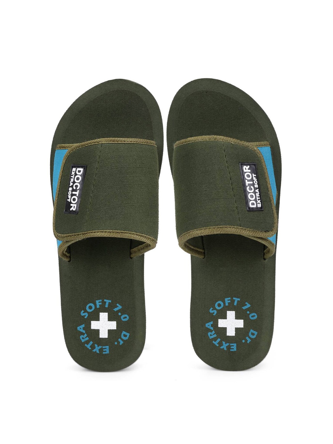 

DOCTOR EXTRA SOFT Women Orthopedic Non Slip Rubber Sliders, Olive