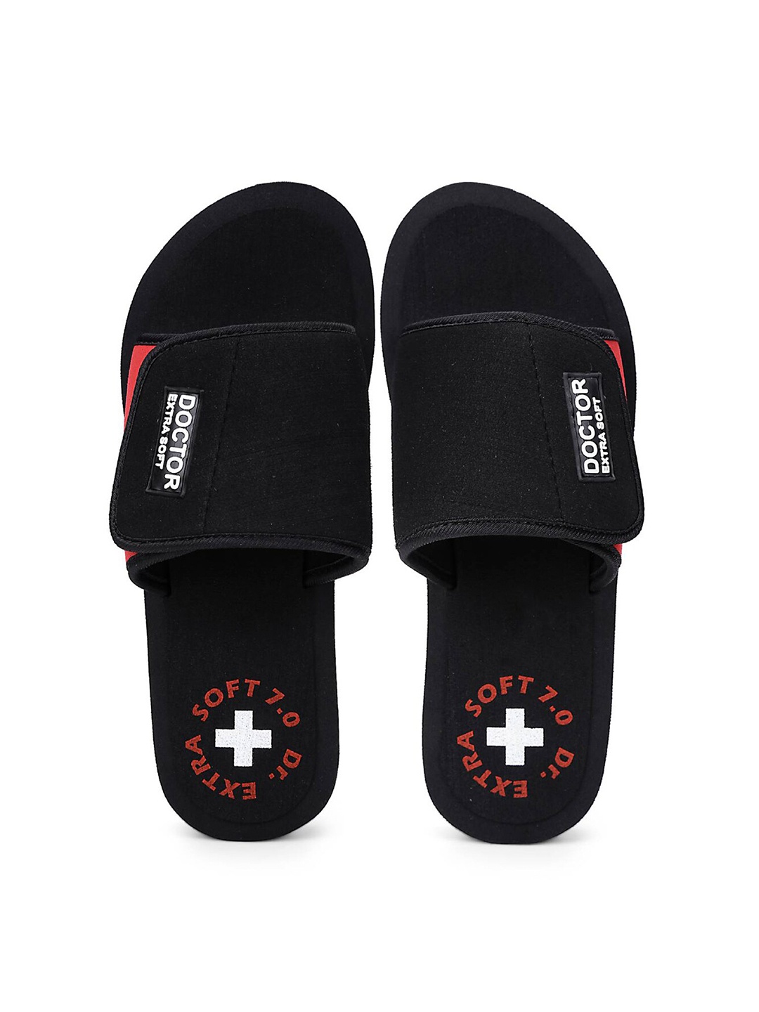 

DOCTOR EXTRA SOFT Women Orthopedic Non Slip Rubber Sliders, Red