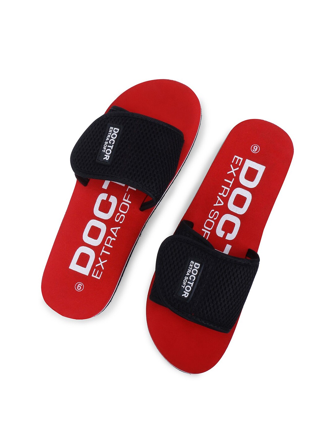 

DOCTOR EXTRA SOFT Women Textured Non-Slip Sliders, Red
