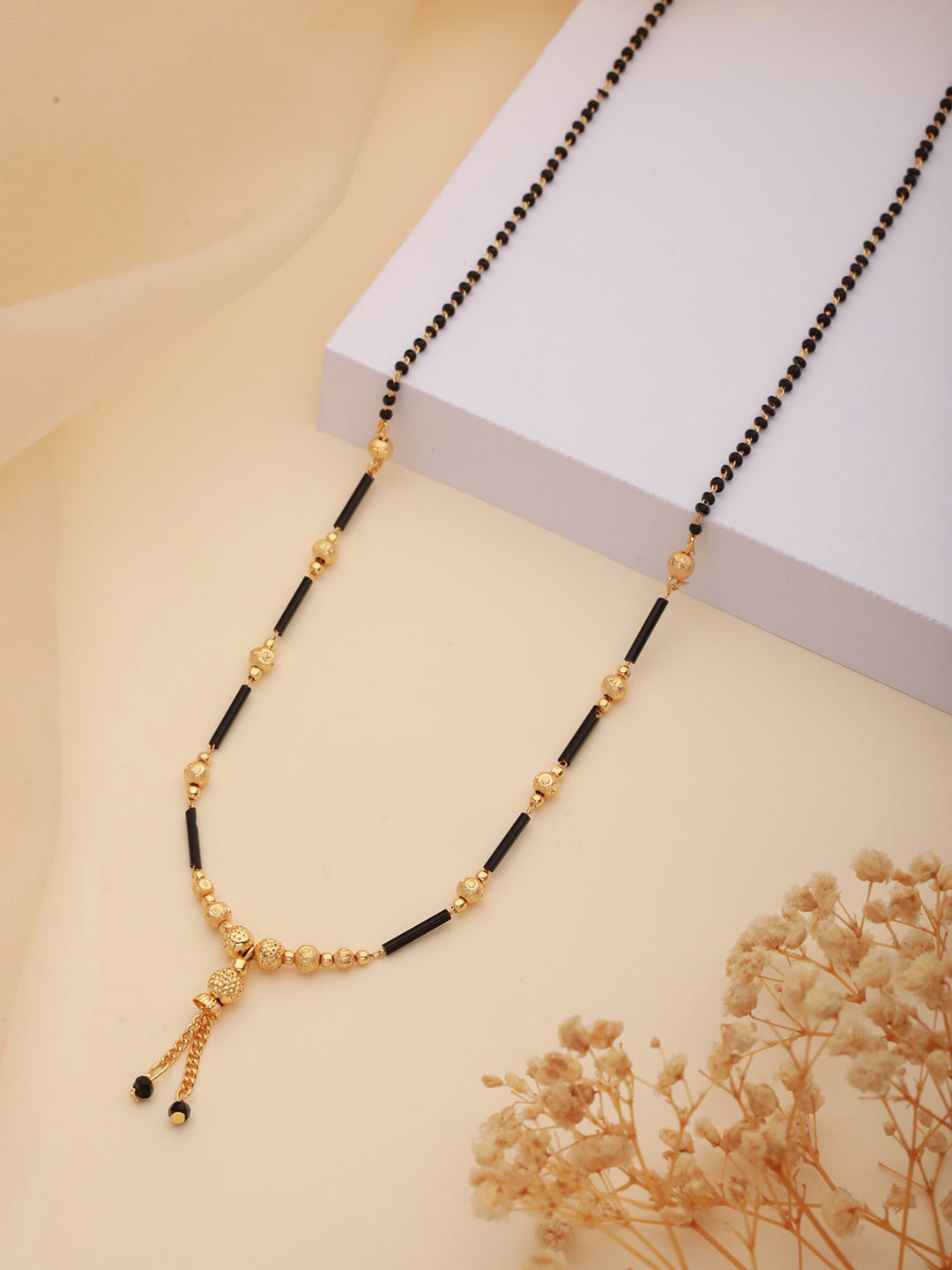 

Aadvik Designs Gold-Plated Beaded Mangalsutra