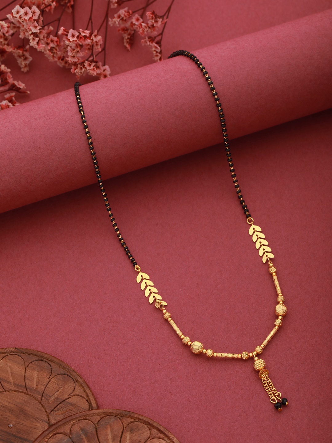 

Aadvik Designs Gold-Plated Beaded Mangalsutra