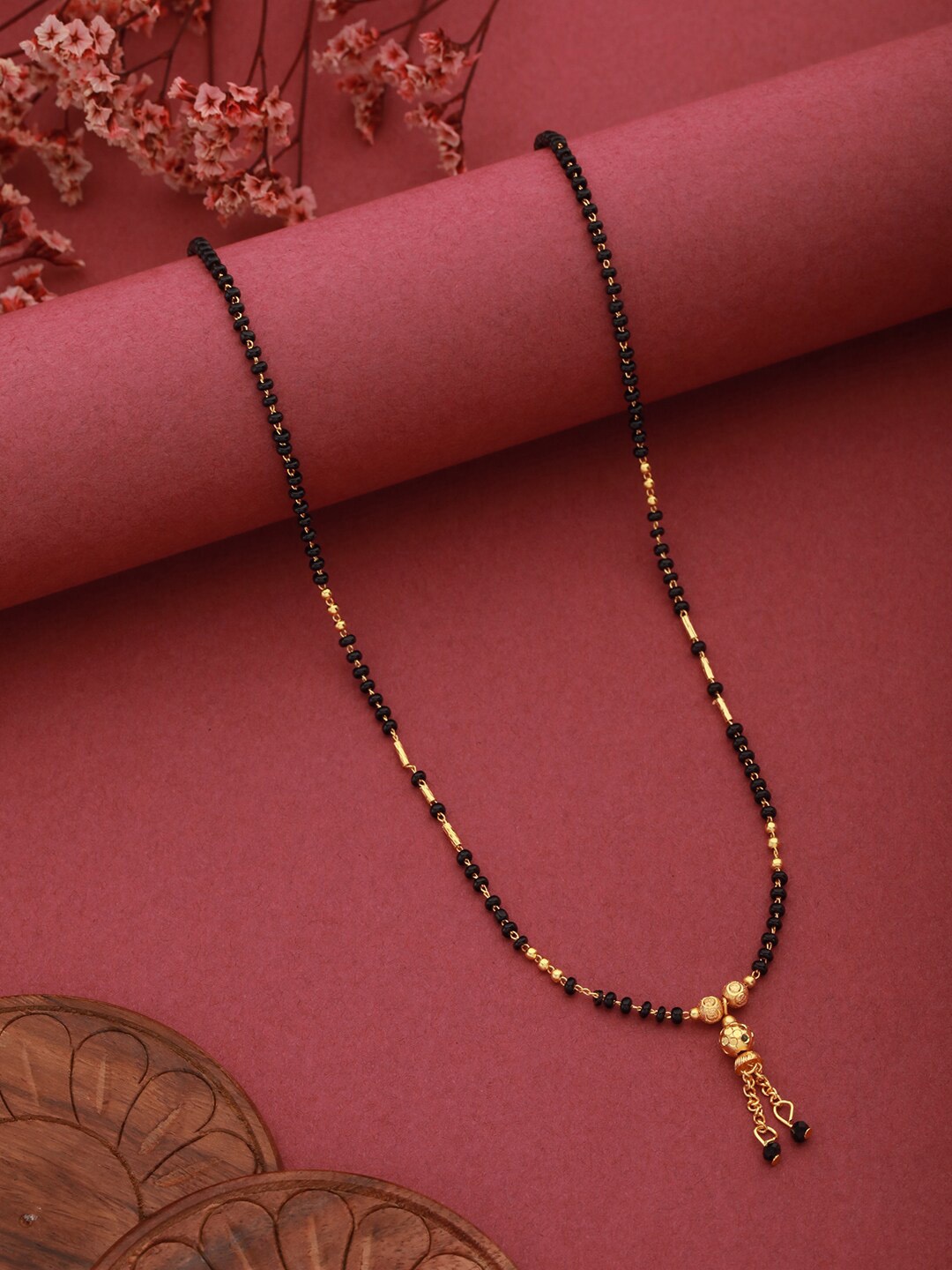

Aadvik Designs Gold-Plated Beaded Mangalsutra