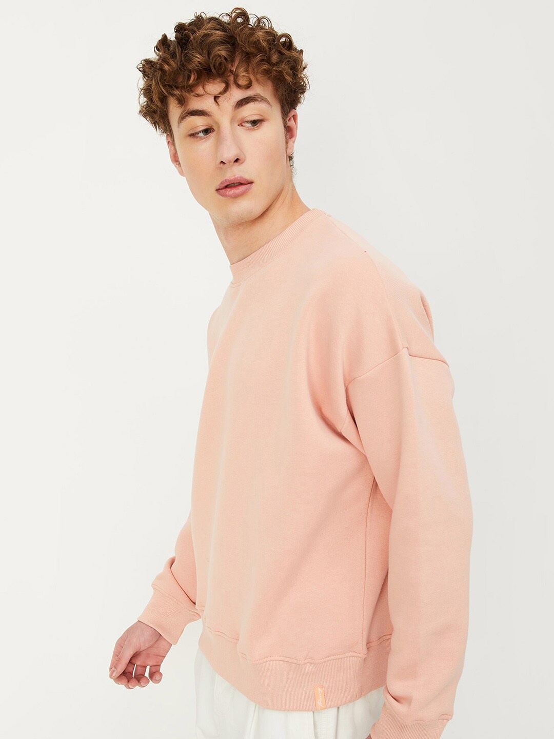 

max Round Neck Pullover Sweatshirt, Pink