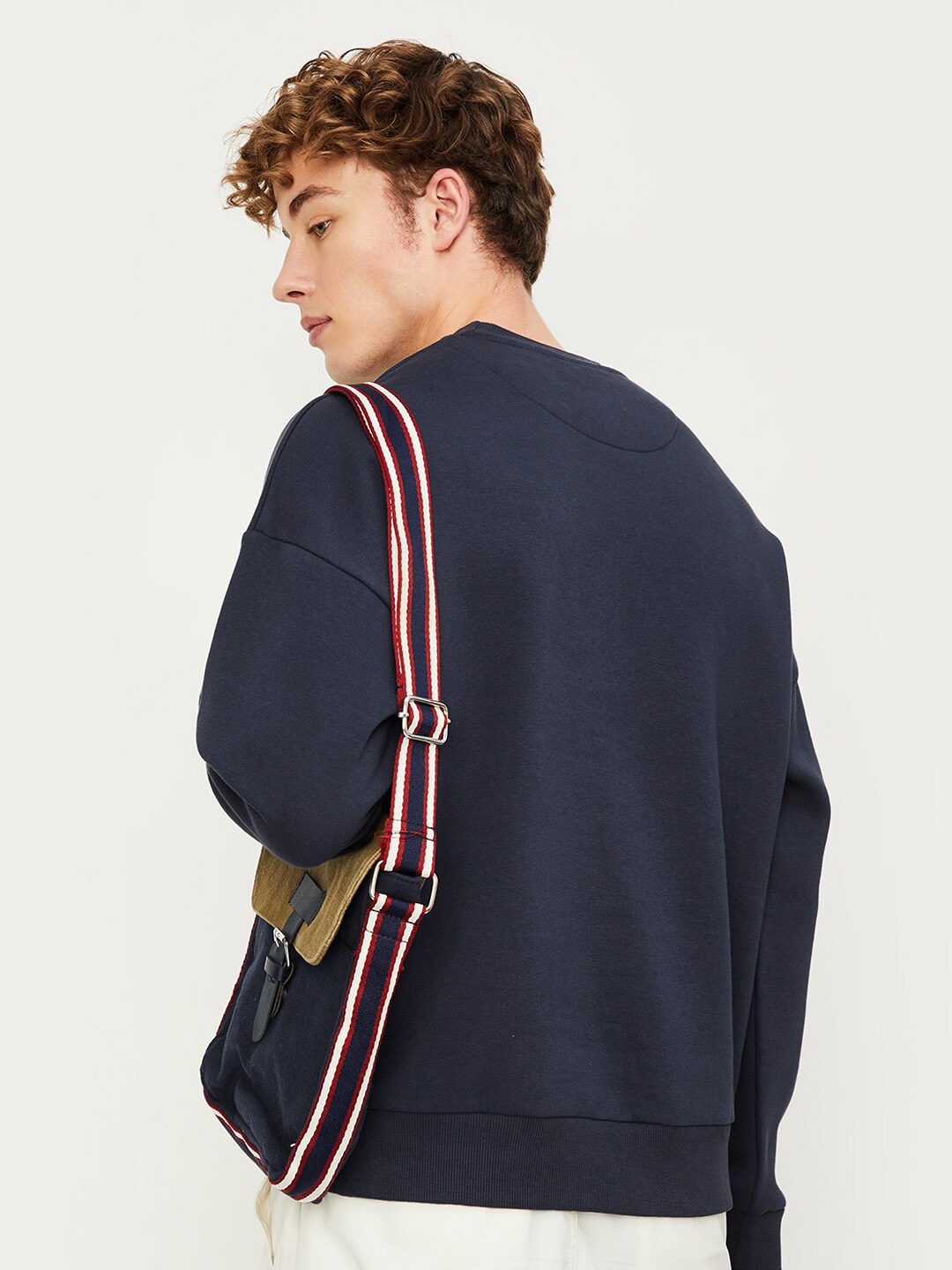 

max Knitted Pullover Sweatshirt, Navy blue