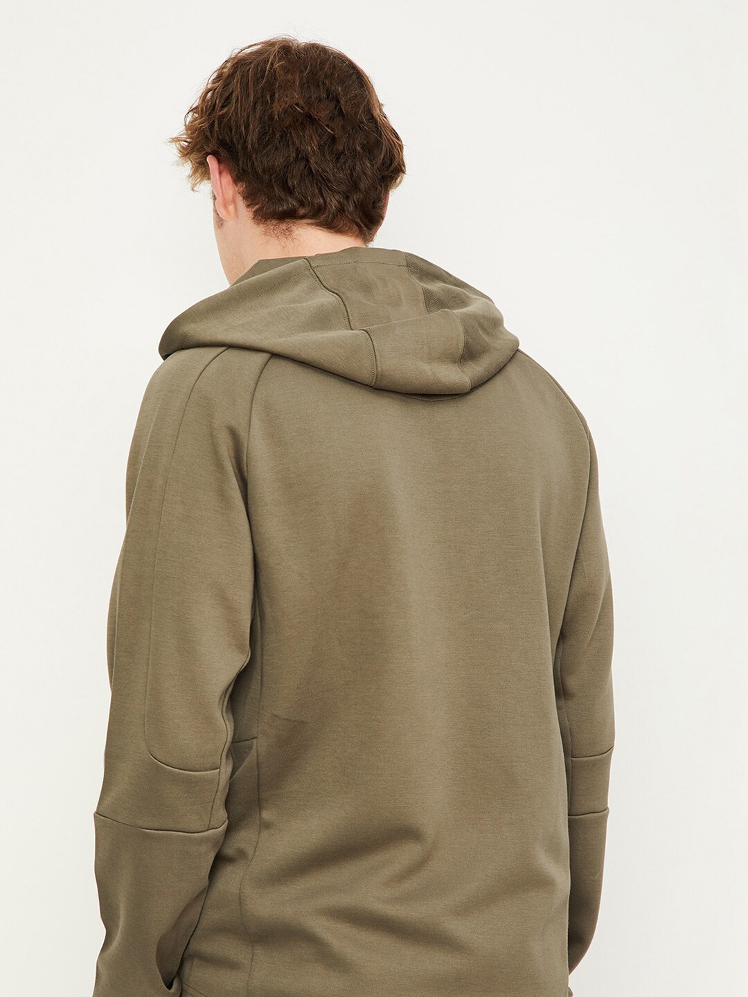 

max Typography Printed Hooded Sweatshirt, Olive