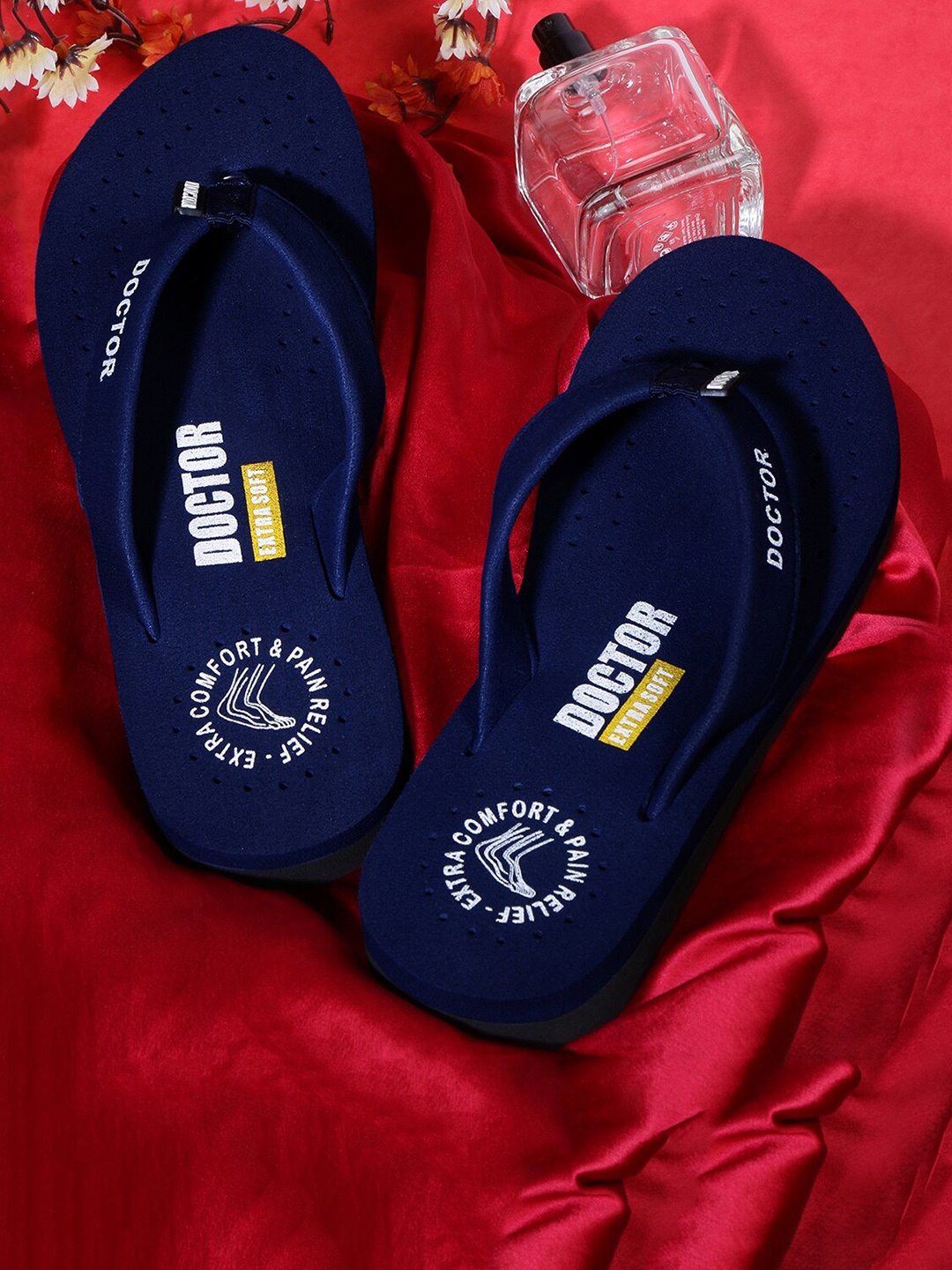 

DOCTOR EXTRA SOFT Women Orthopedic Non-Slip Thong Flip-Flops, Navy blue