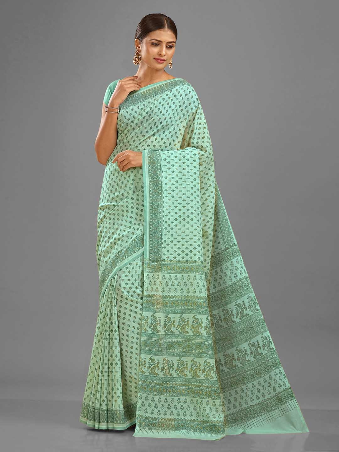 

SHANVIKA Floral Printed Saree, Sea green