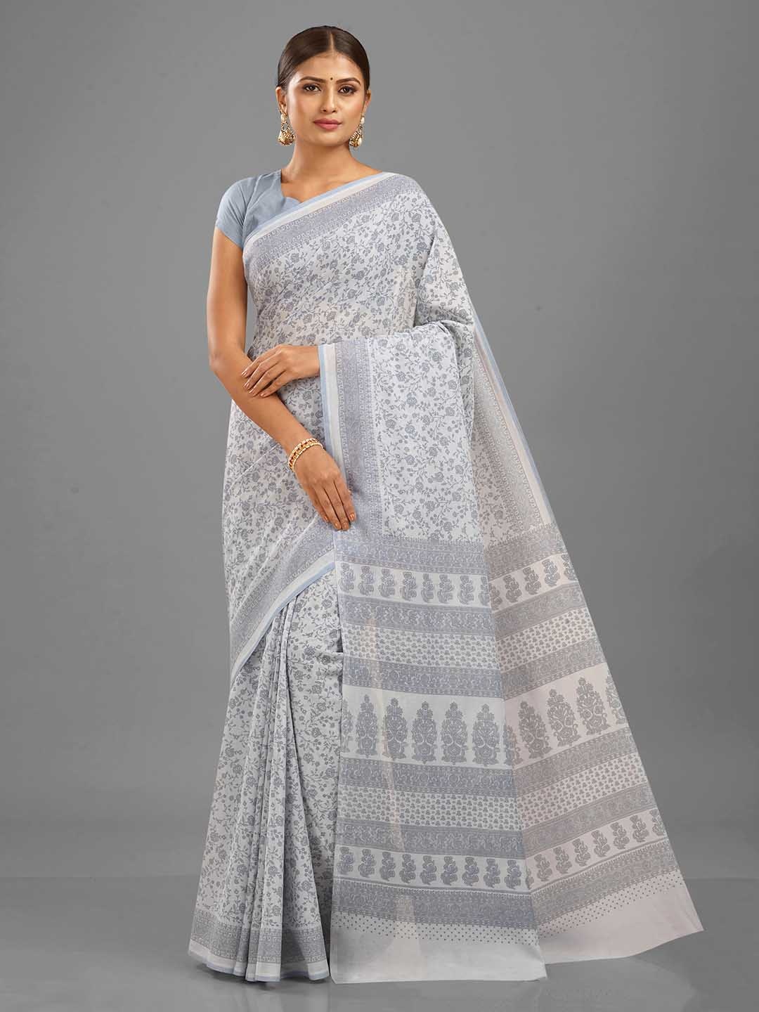 

SHANVIKA Floral Printed Saree, Blue