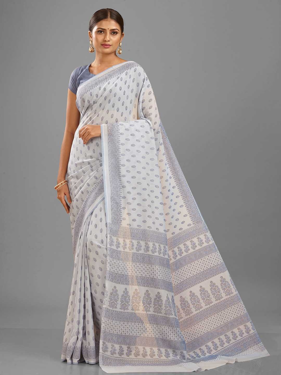 

SHANVIKA Ethnic Motifs Printed Saree, White