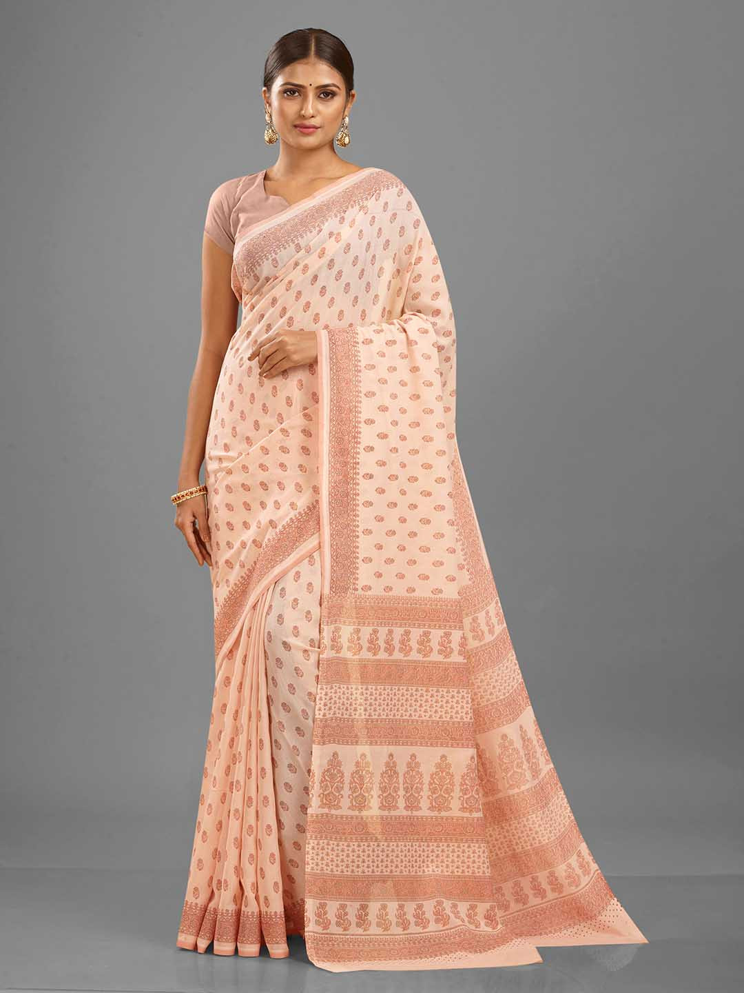 

SHANVIKA Floral Printed Saree, White