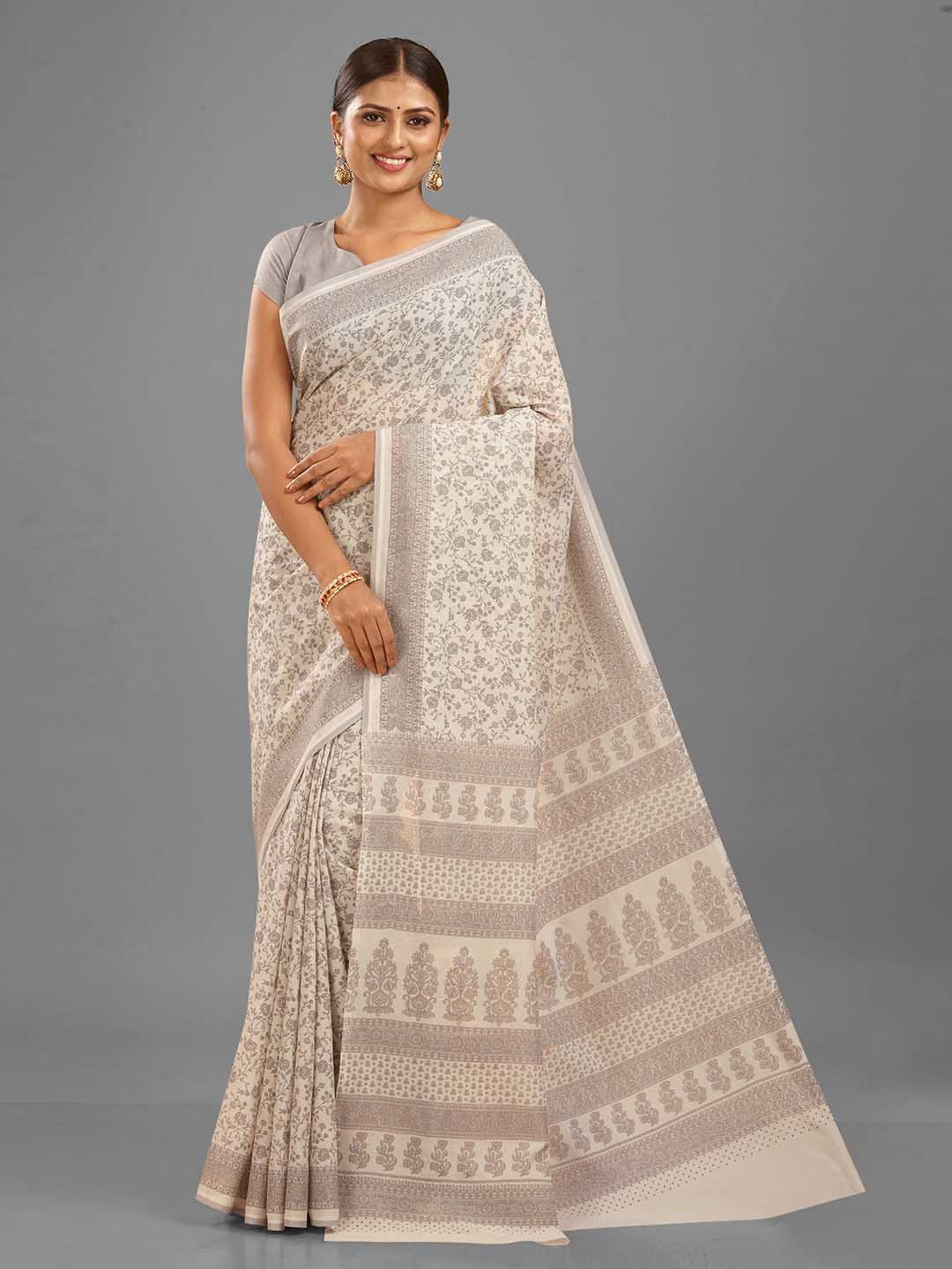

SHANVIKA Floral Printed Saree, Grey