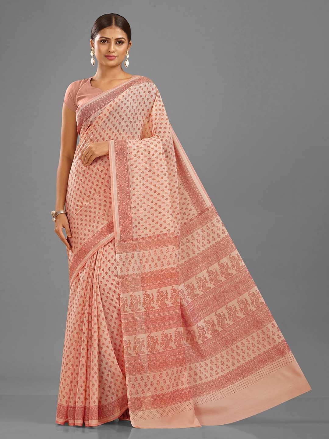 

SHANVIKA Floral Printed Saree, Peach