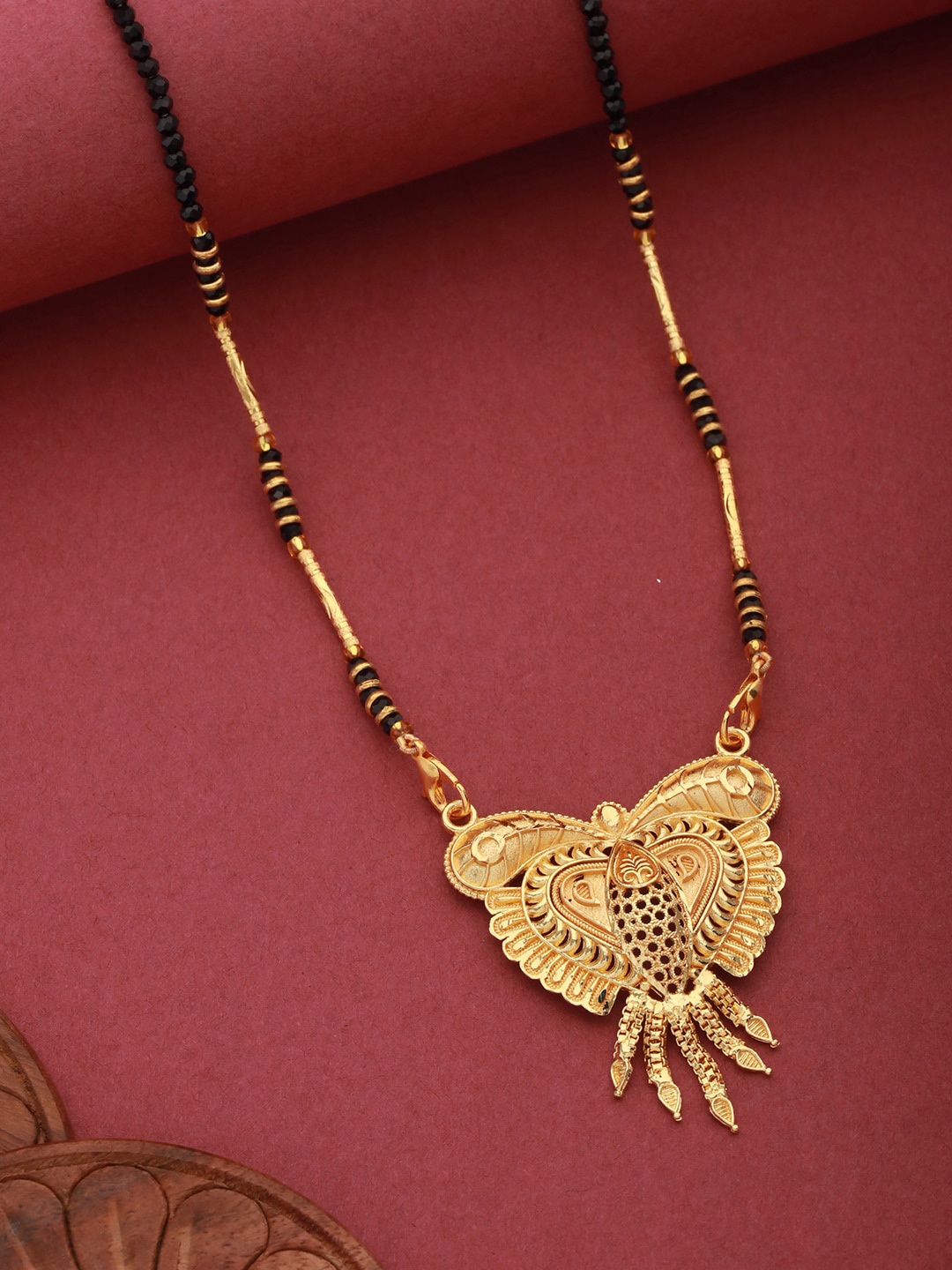 

Aadvik Designs Gold-Plated Beaded Mangalsutra