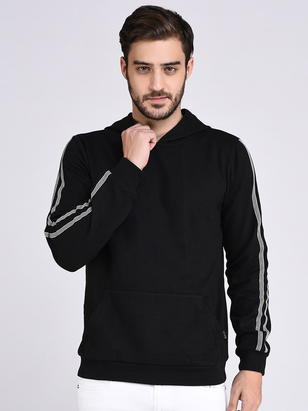 

Rigo Solid Pullover Casual Hooded Sweatshirt, Black