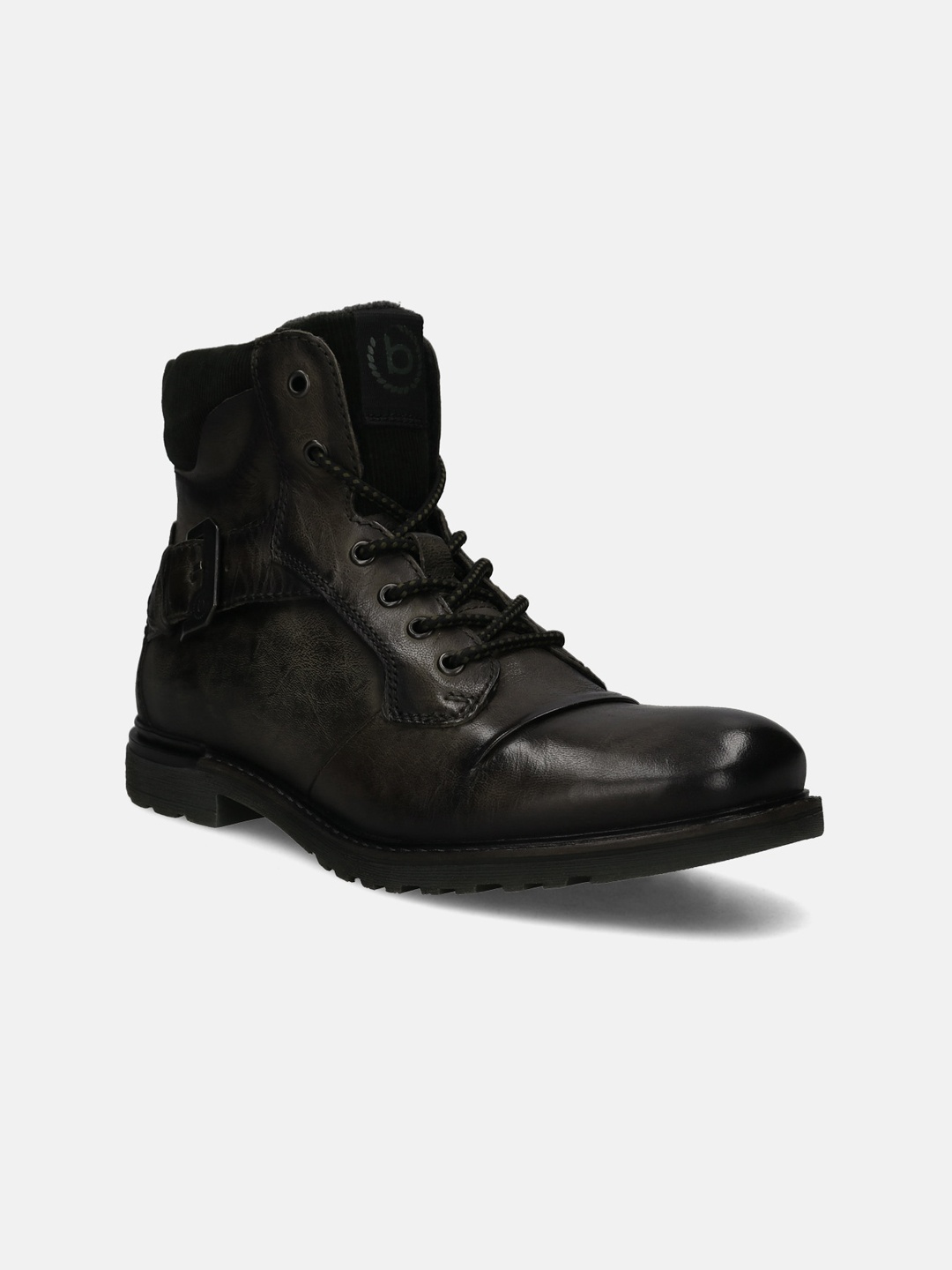 

Bugatti Vittore Men Heeled Leather Ankle Boots, Green