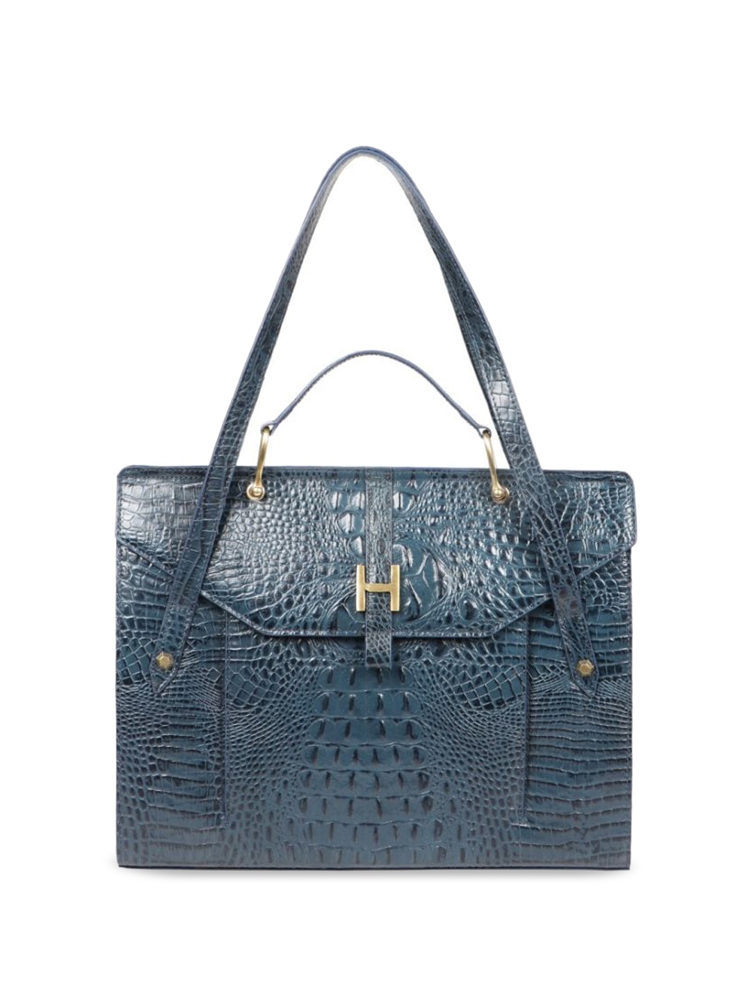 

Hidesign Textured Leather Structured Tote Bag, Blue