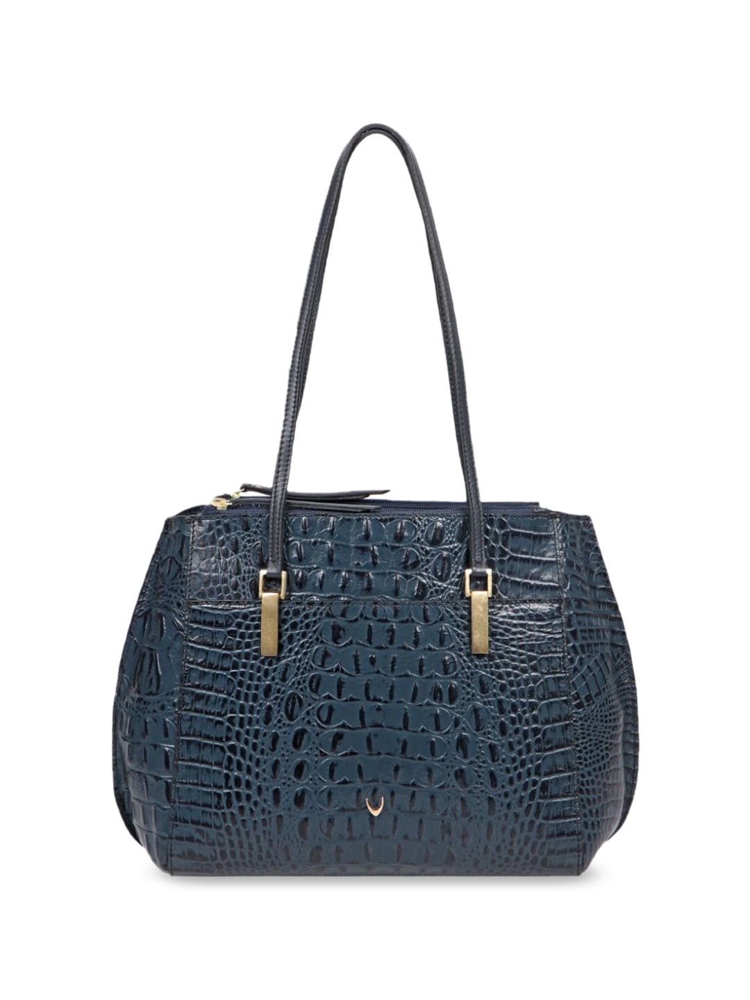 

Hidesign Leather Textured Structured Shoulder Bag, Blue