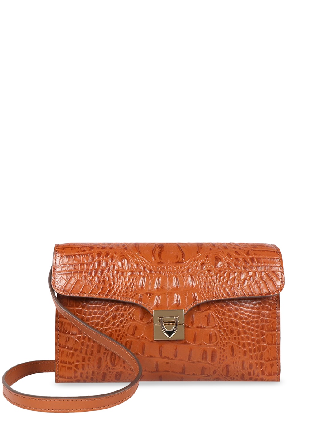 

Hidesign Textured Leather Structured Sling Bag, Tan