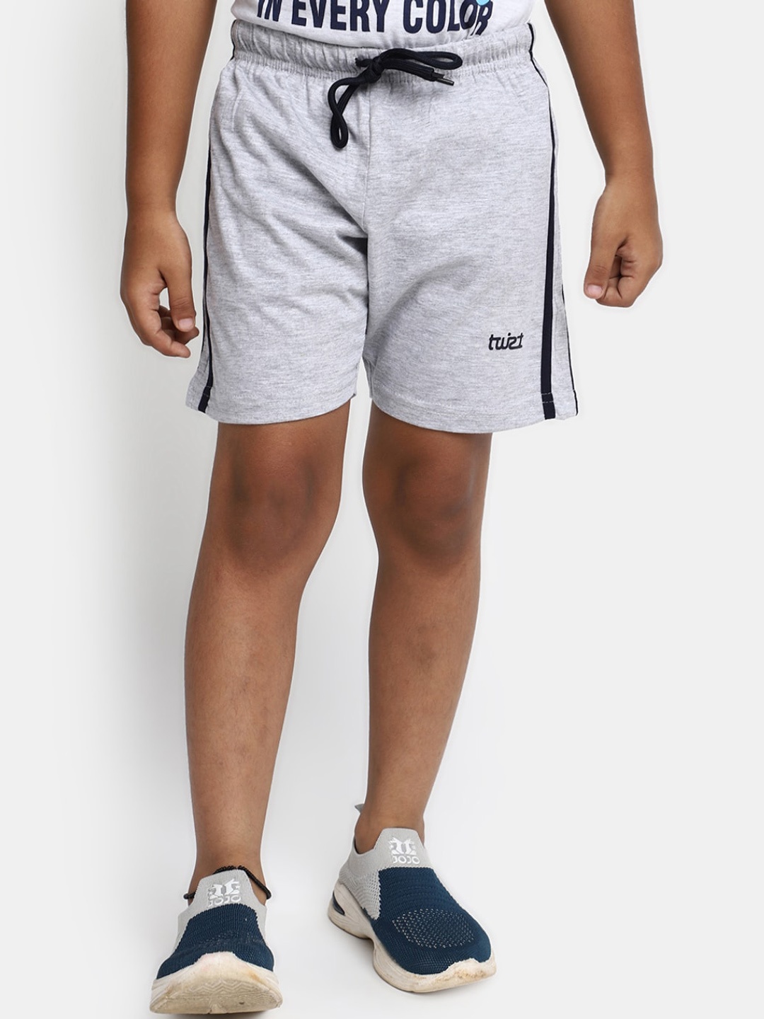 

V-Mart Boys Mid-Rise Cotton Shorts, Grey