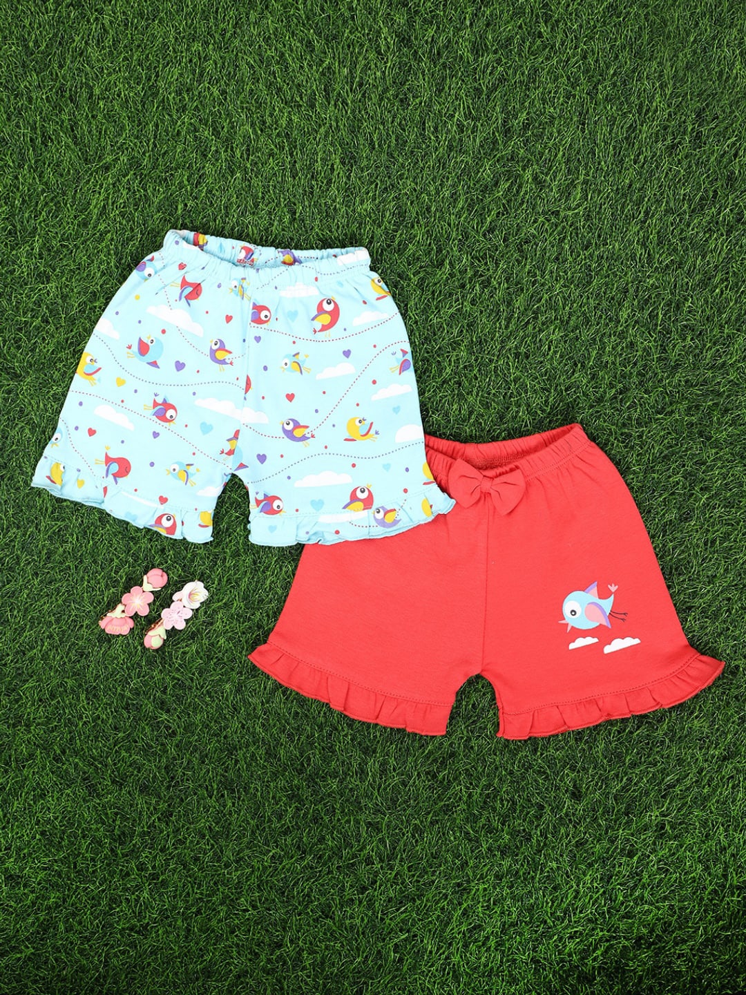 

V-Mart Infants Pack Of 2 Cotton Shorts, Blue