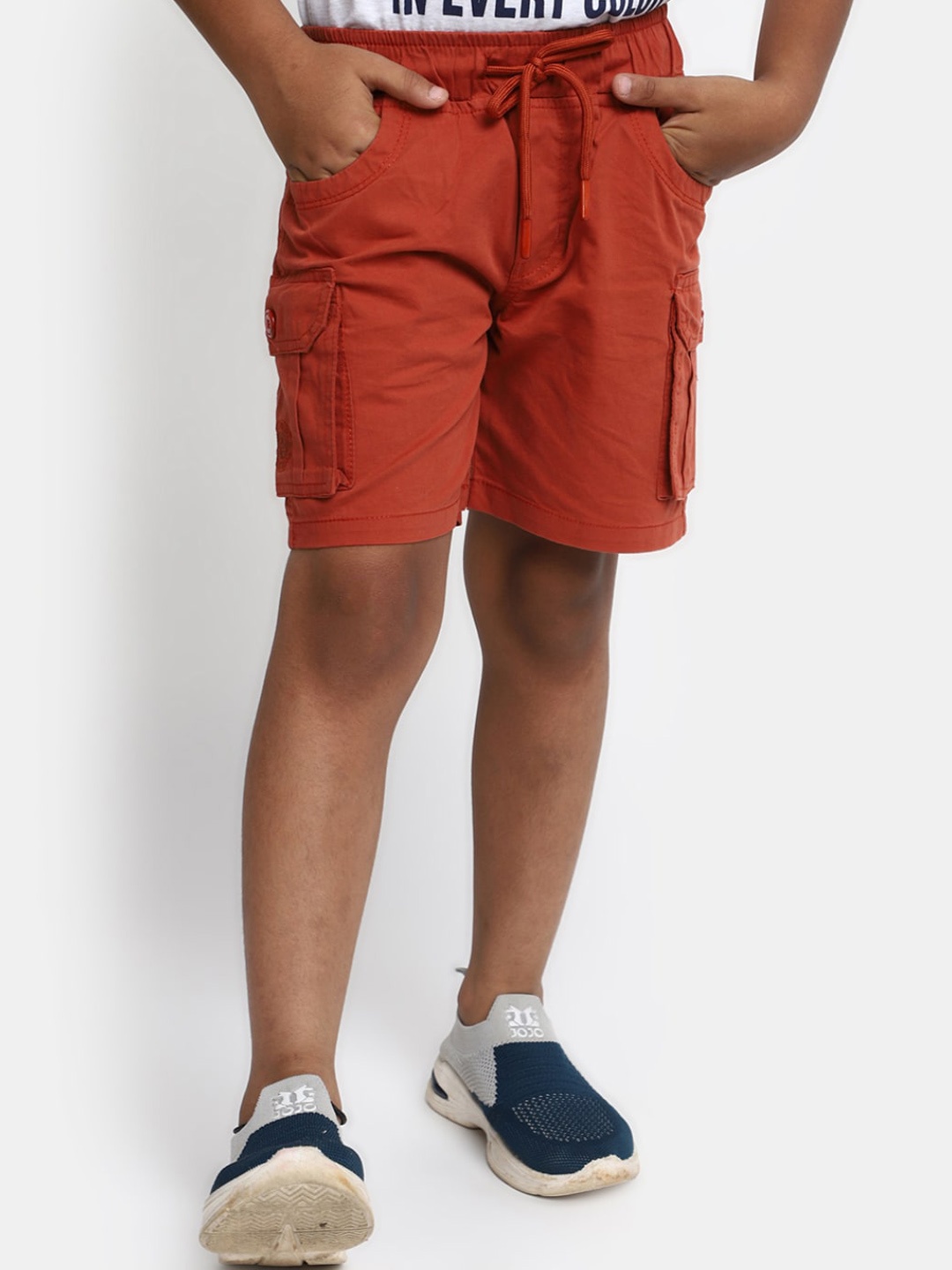 

V-Mart Boys Cotton Cargo Shorts, Rust